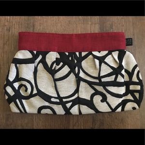 Canvas upholstered clutch purse